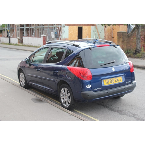 221 - Peugeot 207 Sport SW Estate Petrol  Automatic, June 2008, Dark Blue Metallic/Black Cloth, Glass Roof... 