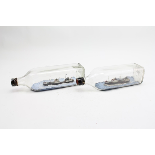 584 - Two Ships in Bottles to include M. Y. Atlantic Coast Ship and a Ocean Coast Ship.