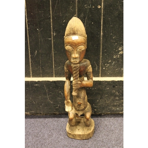 581 - A Yoruba Congo study of an African Long Bearded Fertility Figure. Standing: 50 cms high.