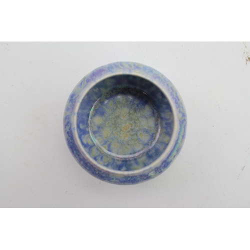 306 - A Ruskin of West Smethwick miniature lavender and blue bowl. Marked 1924 Ruskin. 5cm.