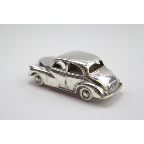 27 - A Silver Study of a Matchbox Morris Minor Model. Weight approximately 30.4g. Size is approximately 5... 