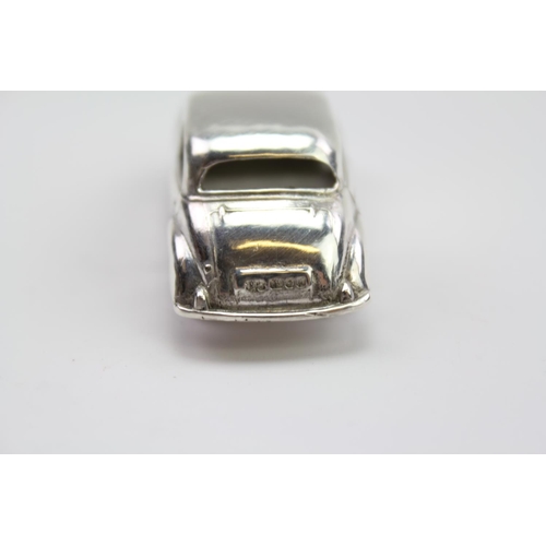 27 - A Silver Study of a Matchbox Morris Minor Model. Weight approximately 30.4g. Size is approximately 5... 