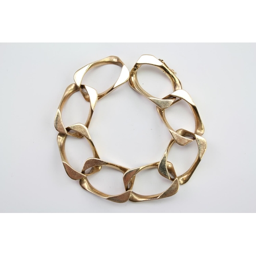 188 - A G J Ltd heavy 1960's 9ct Gold bracelet, with safety clasp. Weight approximately 77g. Length approx... 