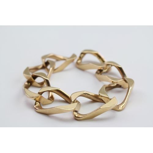 188 - A G J Ltd heavy 1960's 9ct Gold bracelet, with safety clasp. Weight approximately 77g. Length approx... 