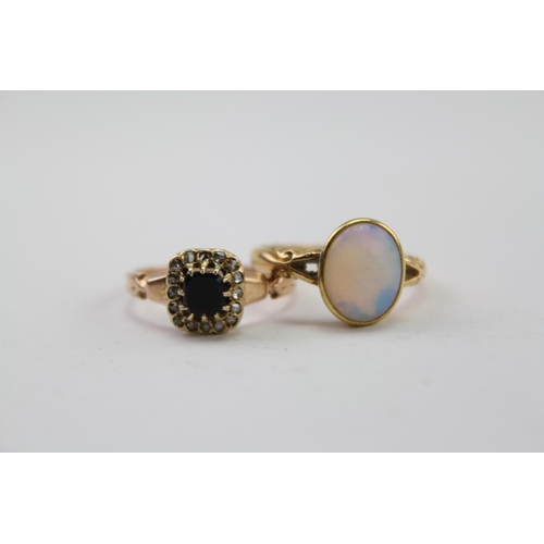 256 - A Ladies 18ct Gold Ring Set with an Opal. Weighing: 3.1 Grams. Size: N. Along with a Garnet & Diamon... 