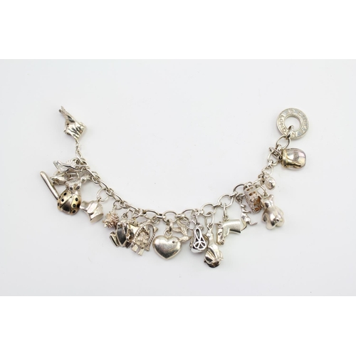 226 - A Links of London Silver hallmarked charm bracelet. Weight approximately 77.2g.