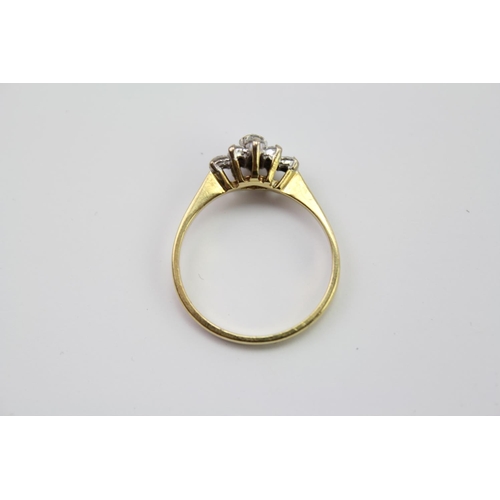 230 - A 9ct Gold diamond ring, set with 9 diamonds. Weighing approximately 2.3g. Size M.