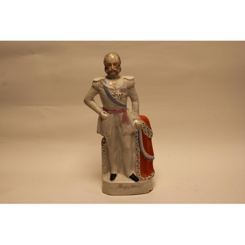 529 - An Antique Staffordshire Flat Back Figure of the king of Prussia.