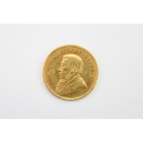 273 - An 1898 South African Gold One Pond. Bust of Kruger Left, Reverse Flag Draped Oval Arms, Banner Belo... 