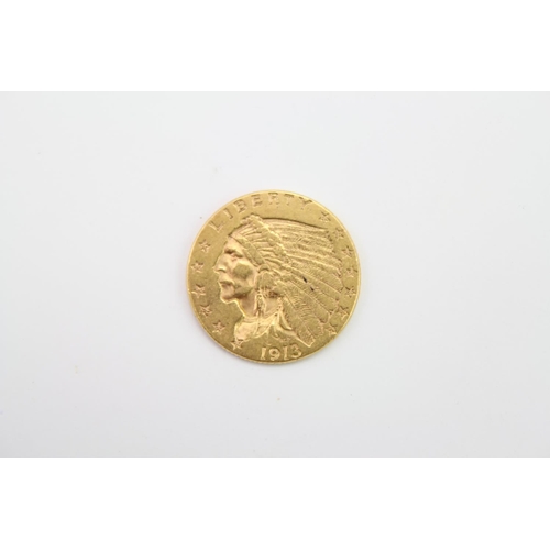 277 - A 1914 American Indian Head Quarter Eagle Gold Coin ($2.50). Weighing: 4.2 grams.