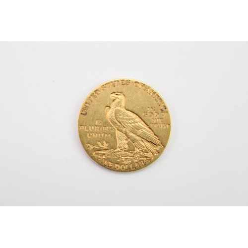 279 - A 1911 American Indian Head Half Eagle Gold Coin ($5.00). Weighing: 8.4 grams.