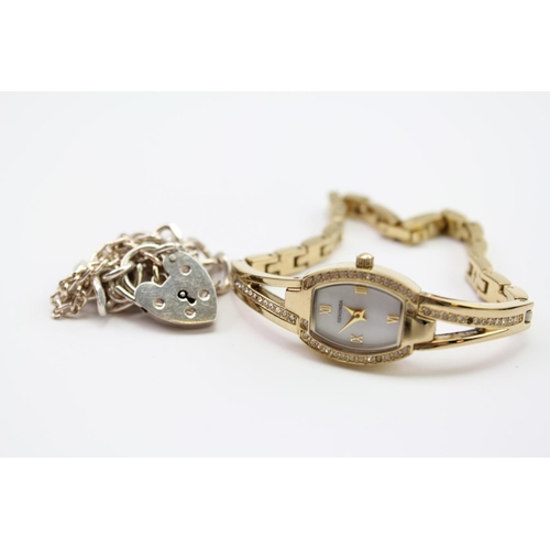 113 - A Ladies Silver Hallmarked Bracelet along with a Ladies Sekonda Wristwatch.