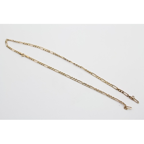 155 - A Ladies Italian 9ct Gold Curb & Twisted Fetter Link Necklace. Weighing: 2.7 grams.