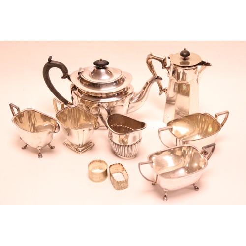 77 - A Collection of Silver Plated items to include a Tea Pot, Coffee Boat, Milk Jugs, Sauce Boats, etc.