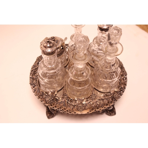 80 - A Cased Set of Silver Plated Fish Servers, a 6 Bottle Cruet Set (AF), a Pair of Berry Spoons & a Chi... 