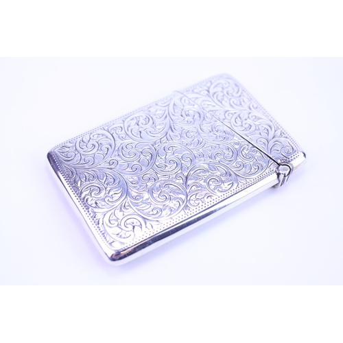 5 - A Victorian Silver engraved Card Case. Chester 1901.