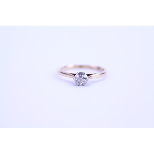 91 - An 18ct Ladies Gold Diamond Ring in Small Box. 0.25ct Diamond. Weighing: 2.2 grams. Size: P.