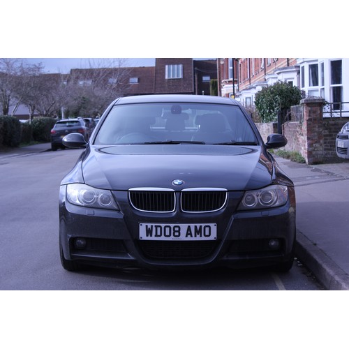 225 - A 2008/08 BMW 320D M Sport Saloon Manual 6 Speed finished in Black with Black leather, spec includes... 