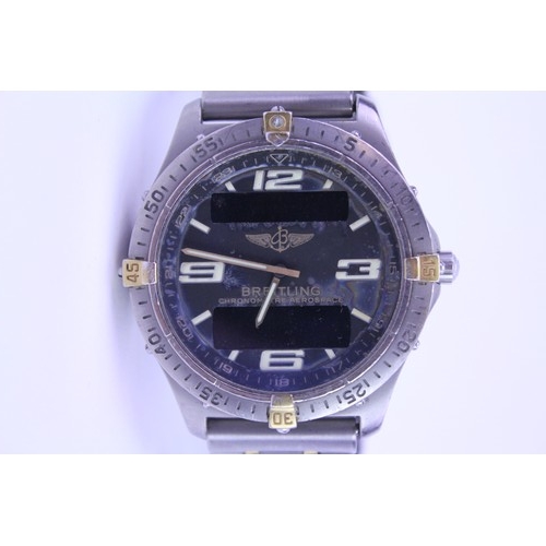 209 - A Scarce Gentleman's Breitling Chronometer Aerospace Wristwatch with Original Titanium Metal Strap. ... 