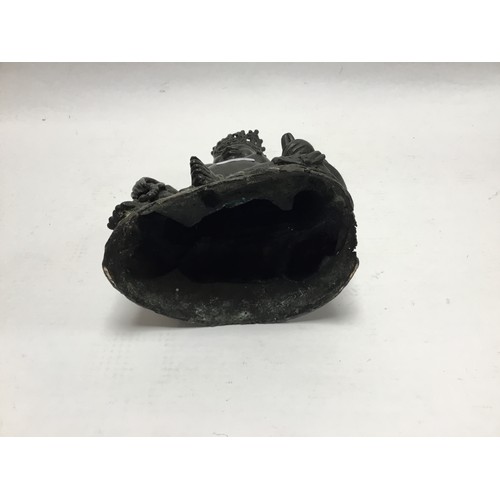 250 - An Study of a Seated Buddha holding a Necklace wearing a Crown. Measuring: 30 cms high x 19 cms acro... 