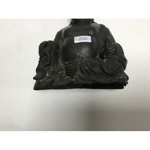 250 - An Study of a Seated Buddha holding a Necklace wearing a Crown. Measuring: 30 cms high x 19 cms acro... 