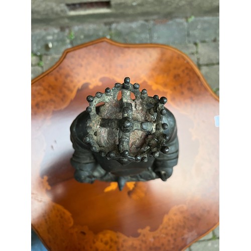 250 - An Study of a Seated Buddha holding a Necklace wearing a Crown. Measuring: 30 cms high x 19 cms acro... 
