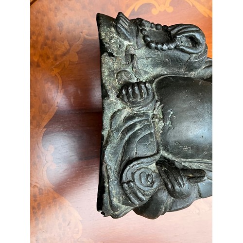 250 - An Study of a Seated Buddha holding a Necklace wearing a Crown. Measuring: 30 cms high x 19 cms acro... 