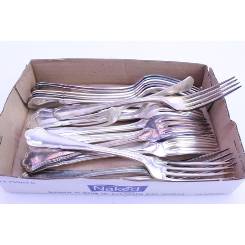 70 - A Collection of Thread Edged Silver Plated Table & Desert Forks.