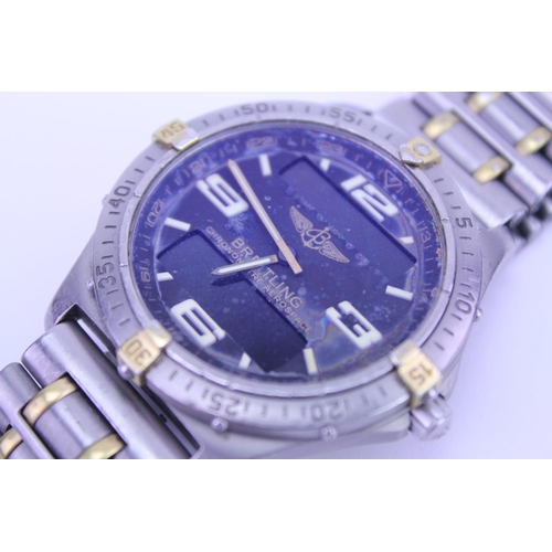 190 - A Scarce Gentleman's Breitling Chronometer Aerospace Wristwatch with Original Titanium Metal Strap. ... 