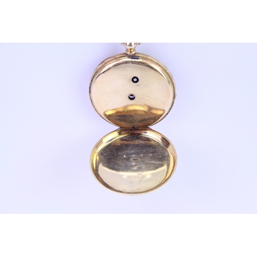 193 - A Ladies 9ct Swiss Cased Pocket Watch by Lasier of Geneva, blue steeled, Flip Case, Model No: 5852. ... 