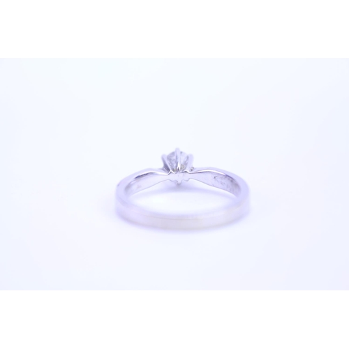 113 - A ladies 9ct white Gold Diamond solitaire Ring. Size approx N.