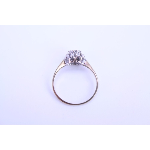 117 - A 9ct Gold dress ring set with diamonds. Size approx H.