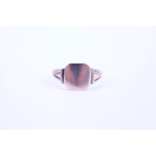 120 - A 9ct Rose Gold dress signet ring. Size approx M.