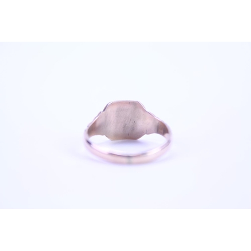 120 - A 9ct Rose Gold dress signet ring. Size approx M.