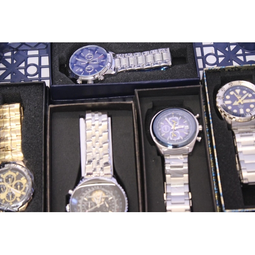 195 - A Collection of 9 x Boxed Unused Watches from an Old Shop Stock.