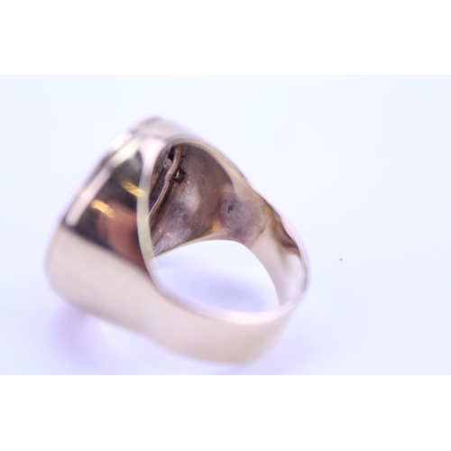 138 - A 9ct Gold Full Sovereign Ring Setting. Weight approx 10.5 grams.