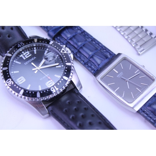 210 - Various watches to include a 1970's Seiko, a Sekonda Quartz, Citizen, etc.