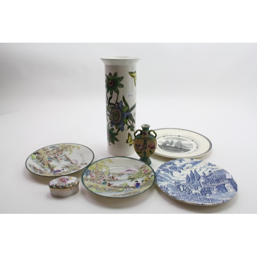 747 - A collection of various items to include a Portmeirion Vase, Plates, Pill Box, etc.