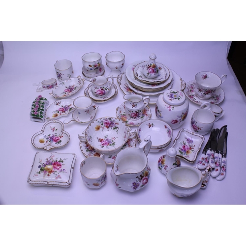 847 - A Collection of Tea China to include Royal Crown Derby Plates, Cups, Saucers, Finger Bowls, Knives, ... 