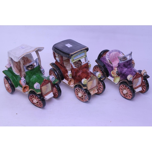 858 - Three Italian Pottery Cars.