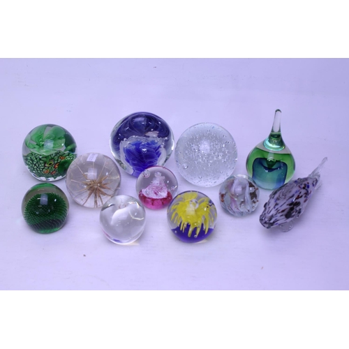 335 - A Collection of Various Glass Paperweights, etc.