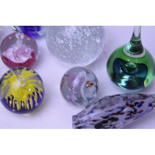 335 - A Collection of Various Glass Paperweights, etc.