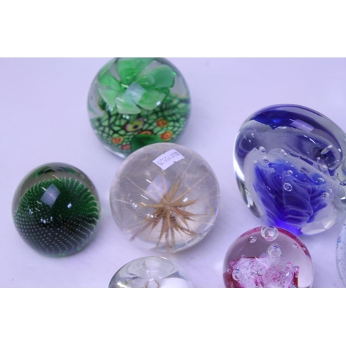 335 - A Collection of Various Glass Paperweights, etc.