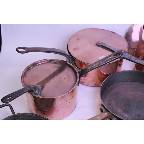 410 - A Late 19th Century Copper Planish & Brass mounted Food Warmer, a double handled Copper Oval Dish, T... 