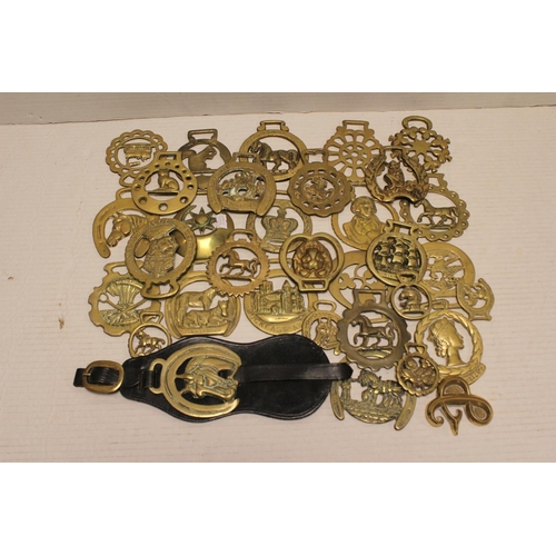 426 - A Large quantity of horse brasses to include Corn Law, etc. Needs Viewing.