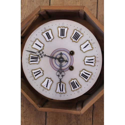 294 - A French Marble Faced & enamelled Dial Wall Clock. Measuring: 38cms.