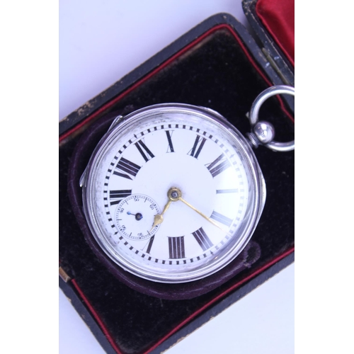 269 - A Silver Cased Pocket Watch with enamelled Face, engine turned back along with one other.