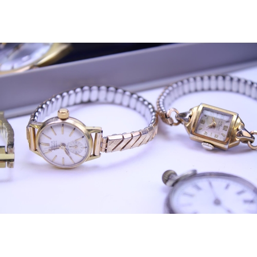 280 - A Boxed Ladies Rotary Wristwatch with Bracelet, 2 Silver Pocket Watches, a Tissot, etc. Needs Viewin... 