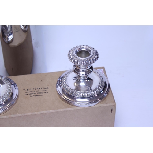 73 - A Pair of Silver Plated Dressing Table Candlesticks made by 