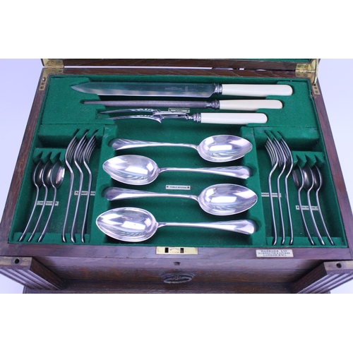 80 - A 1920s Canteen of Harrods Silver Plated Old English Cutlery with Servers, Tea Spoons, Ladles, etc a... 